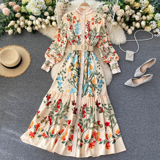 Blossom Elegance Floral Vintage Dress