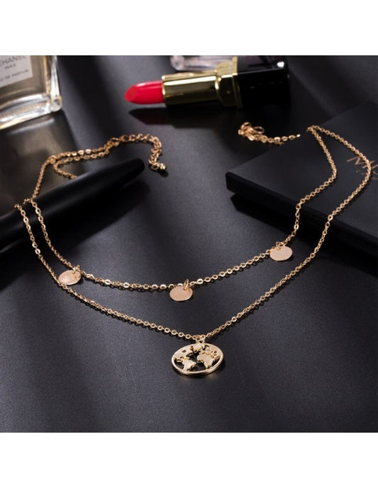 Exquisite Gold Plated Multi Strand Necklace For Women/Girls