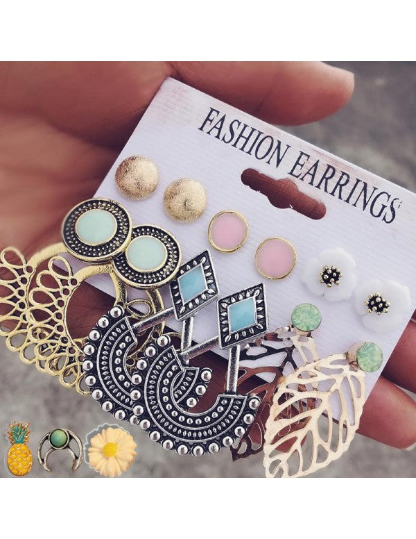 Combo of 6 Pair Gold & Silver Plated Earrings