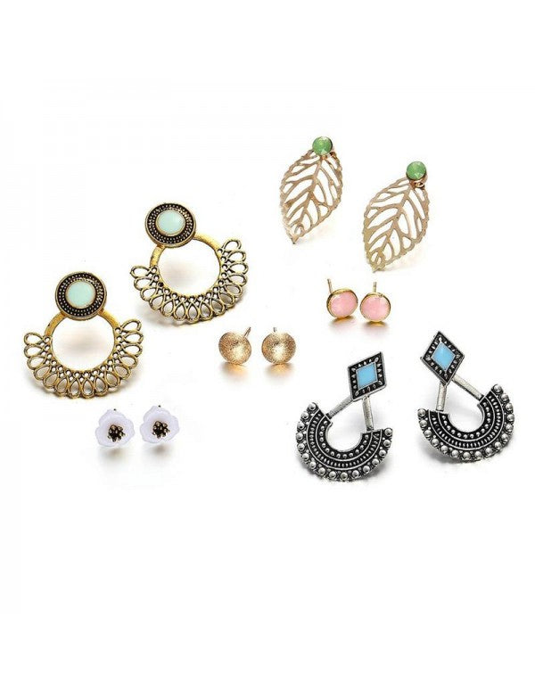 Combo of 6 Pair Gold & Silver Plated Earrings