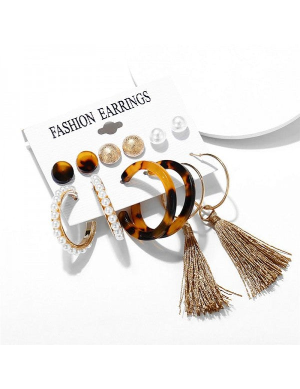 Gold-Toned- Gold Plated Pearl Studded Earrings Combo