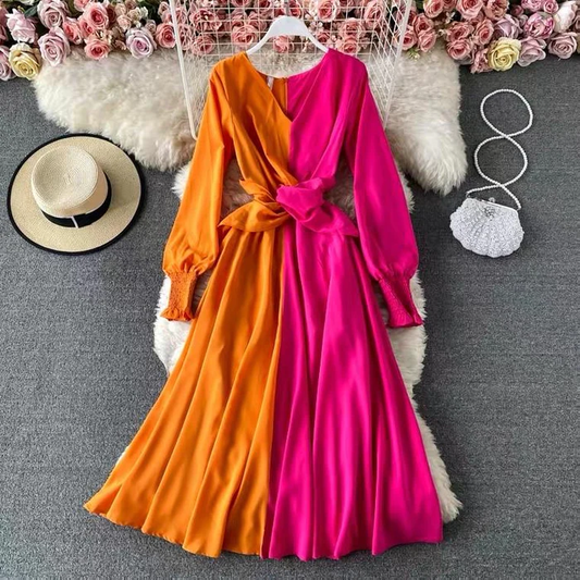 Color Cascade Sheath Gown